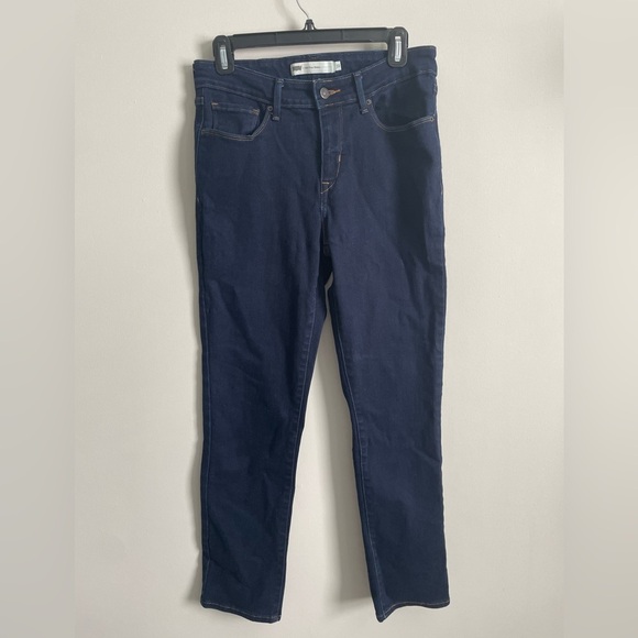 Levi Mid-Rise Skinny Dark Wash Jeans - Picture 3 of 9